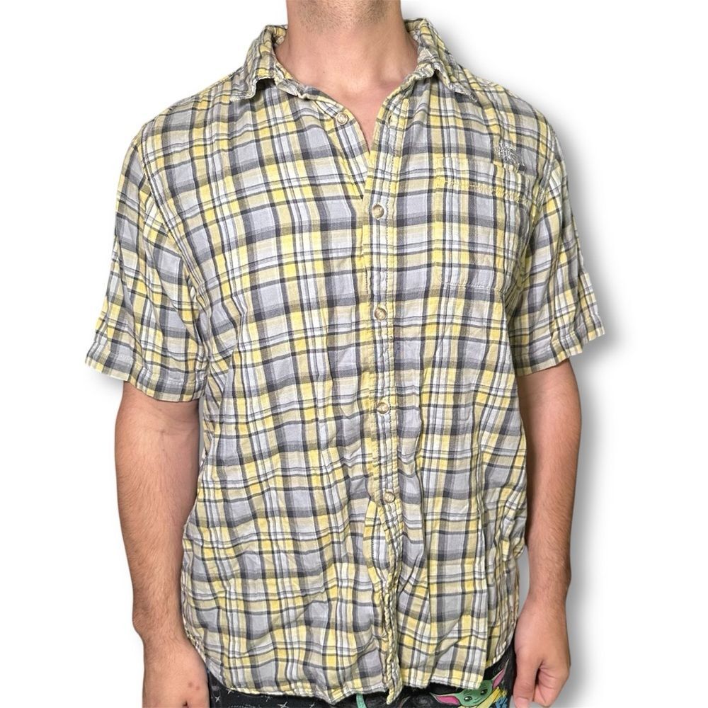 The North Face Men’s Yellow and Gray Casual Button Down Shirt